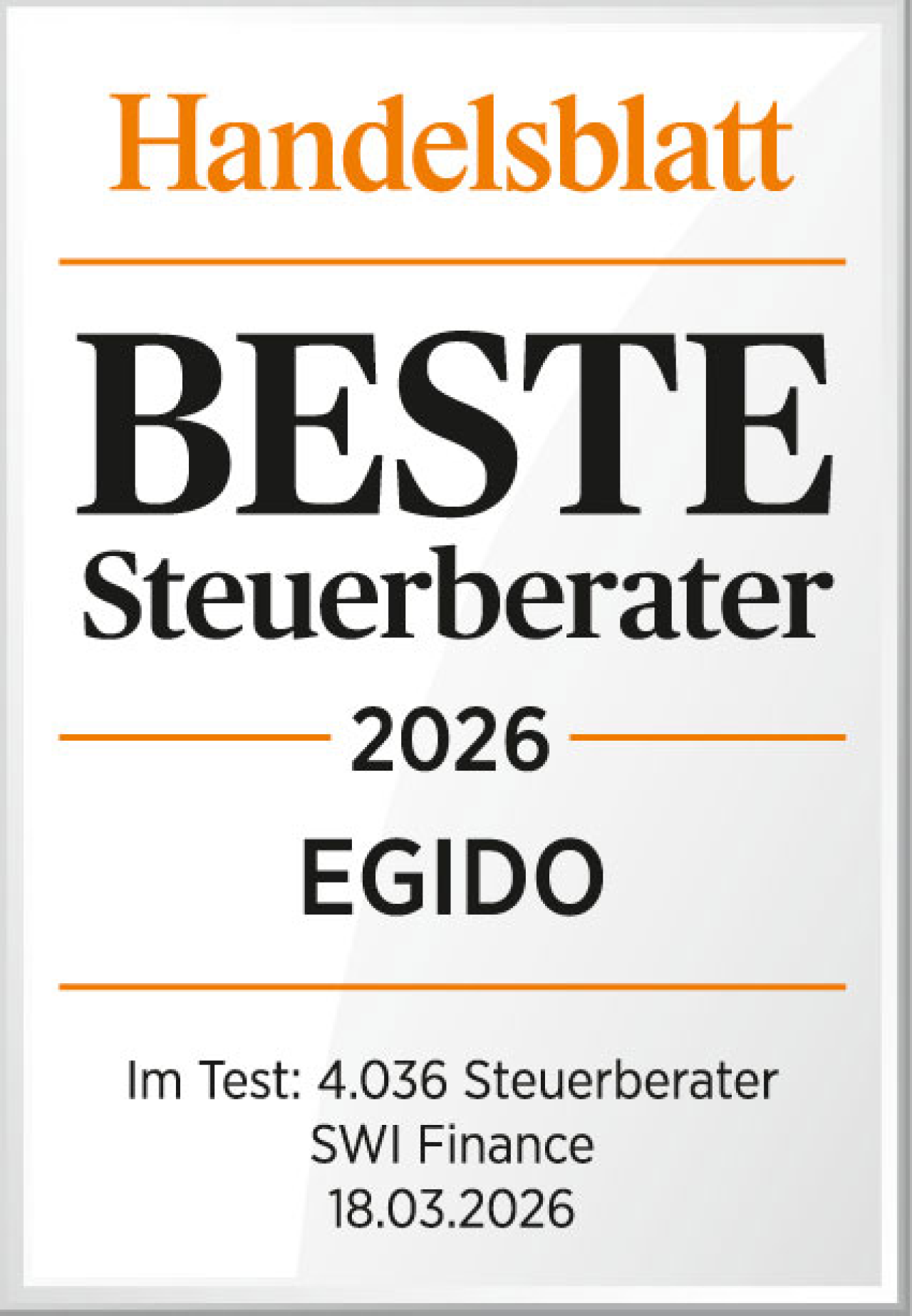 Siegel: Handelsblatt Beste Steuerberater 2026